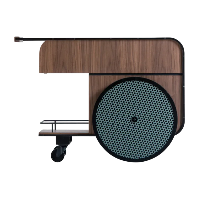 Chariot de bar en bois de noyer Trink - Kann Design - The Cool Republic