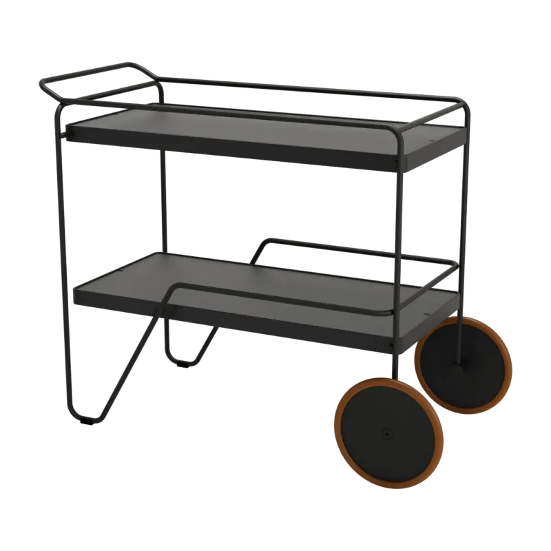 Chariot en aluminium et acier noir 75,5x95x46cm Click - Houe - The Cool Republic