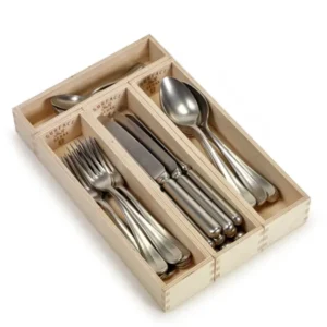 Coffret ménagère couverts 24 pièces en acier gris Surface - Serax - The Cool Republic