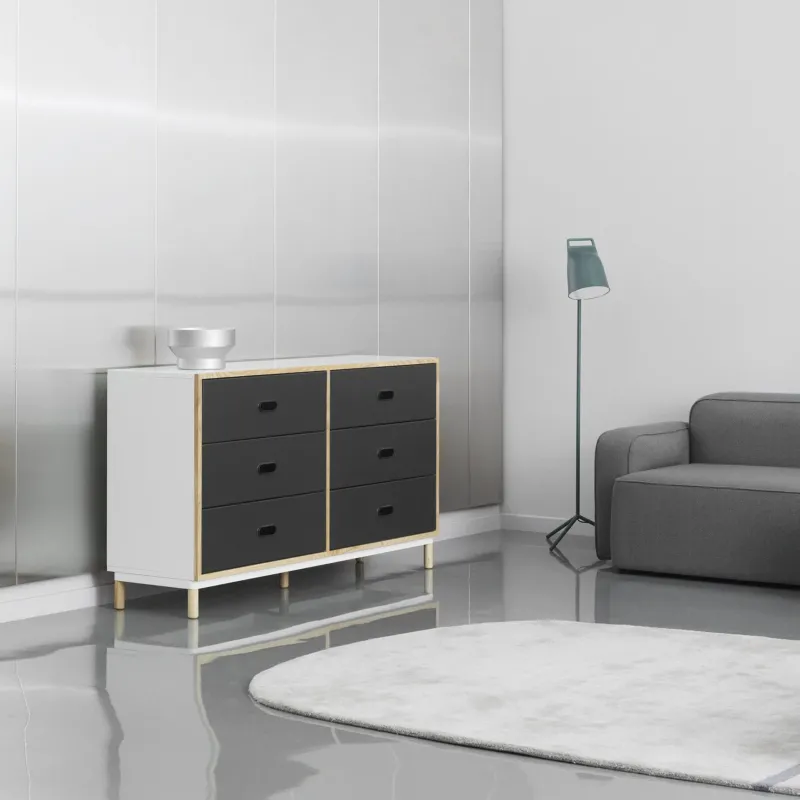 Commode à 6 tiroirs gris Sideboard Grey - Normann Copenhagen - The Cool Republic
