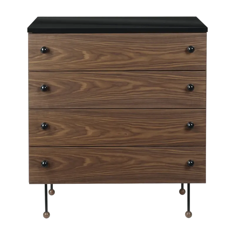 Commode à tiroirs simple en noyer 62 Dresser - Gubi - The Cool Republic