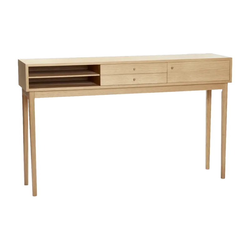 Console haute en bois de chêne avec 5 compartiments - Hübsch - The Cool Republic