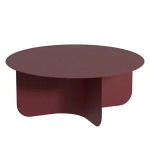 Table basse ronde en acier bordeaux 90x35cm Miro - Metallbude