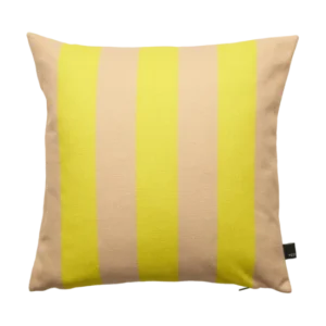 Coussin carré à rayures en tissu jaune et beige 45x45cm Striped - Fest Amsterdam - The Cool Republic