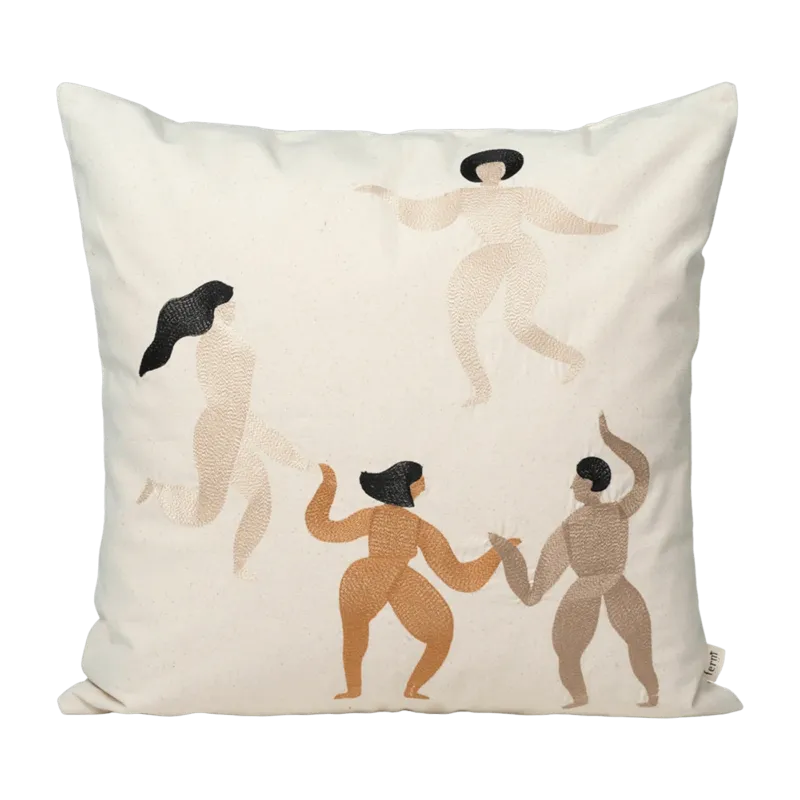 Coussin carré beige Free - Ferm Living - The Cool Republic