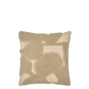 Coussin carré en laine tufté blanc et beige 50 x 50 cm Cilla - Ferm Living - The Cool Republic