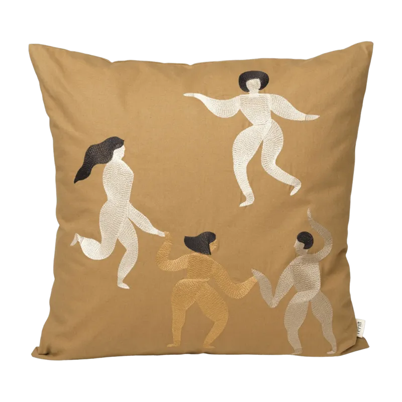 Coussin carré marron Free - Ferm Living - The Cool Republic