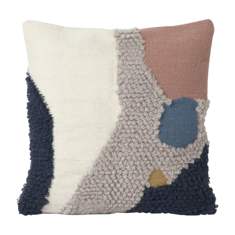 Coussin en laine beige et gris Loop - Ferm Living - The Cool Republic