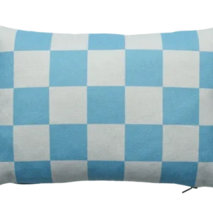 Coussin rectangulaire à carreaux en tissu bleu 30x45cm Striped - Fest Amsterdam - The Cool Republic