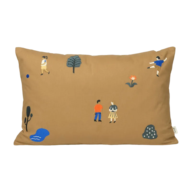 Coussin rectangulaire marron Park - Ferm Living - The Cool Republic
