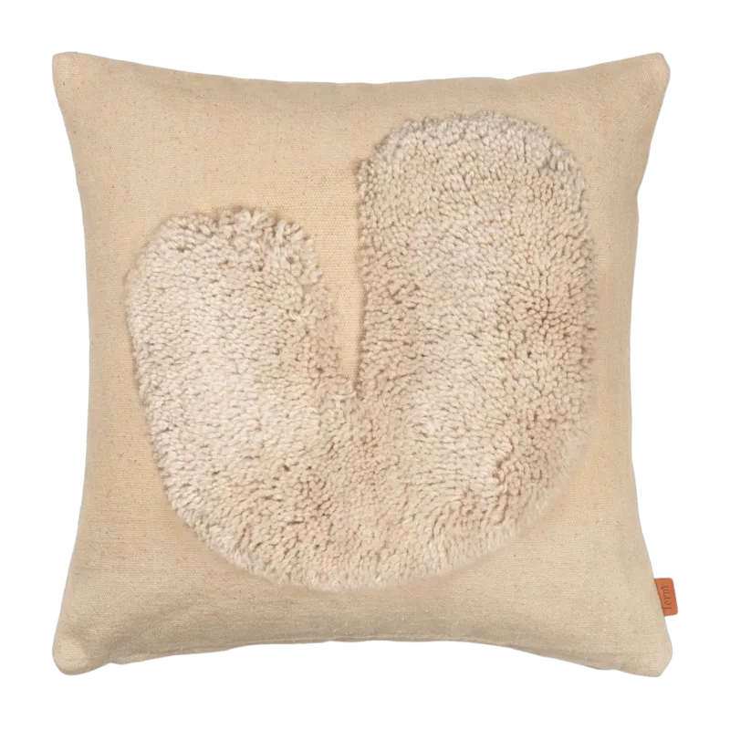 Coussin sable et blanc cassé 50 x 50 cm Lay - Ferm Living - The Cool Republic