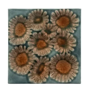 Décoration murale en porcelaine bleu 31,5x32,5x3cm Anémone - Versmissen - The Cool Republic