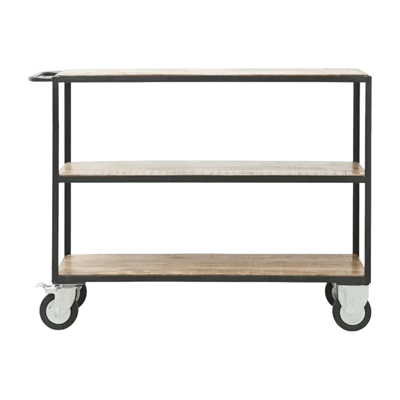 Desserte en bois de manguier deux étages Wheels - House Doctor - The Cool Republic