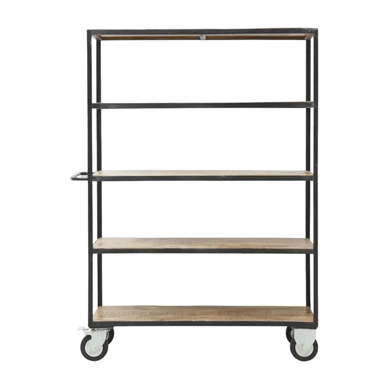 Desserte en bois de manguier quatre étages Wheels - House Doctor - The Cool Republic