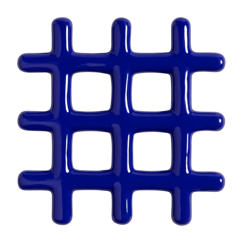 Dessous de plat en céramique bleu 19 cm Grille - &Klevering - The Cool Republic