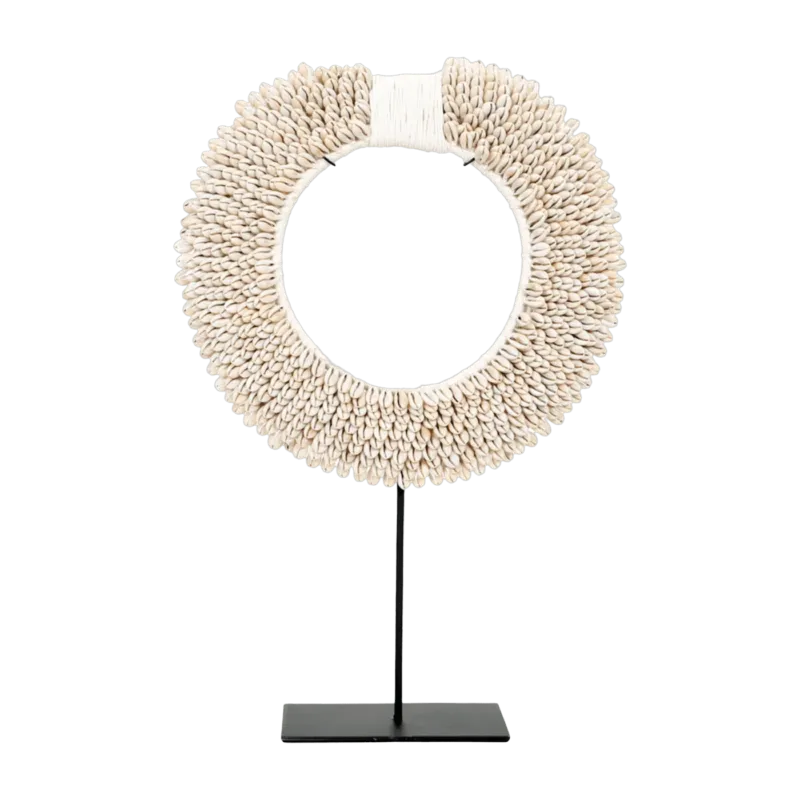 Disque de coquillage Papua sur pied M blanc - Bazar Bizar - The Cool Republic