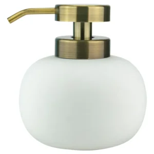 Distributeur de savon en céramique blanche H13 cm Lotus - Mette Ditmer - The Cool Republic
