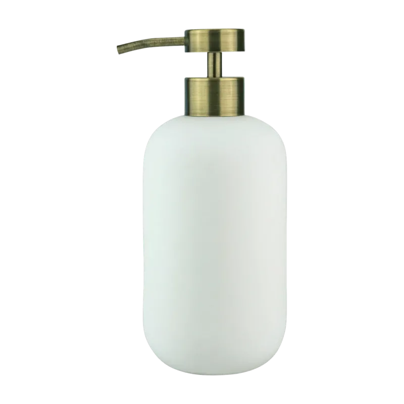 Distributeur de savon en céramique blanche H18 Lotus - Mette Ditmer - The Cool Republic