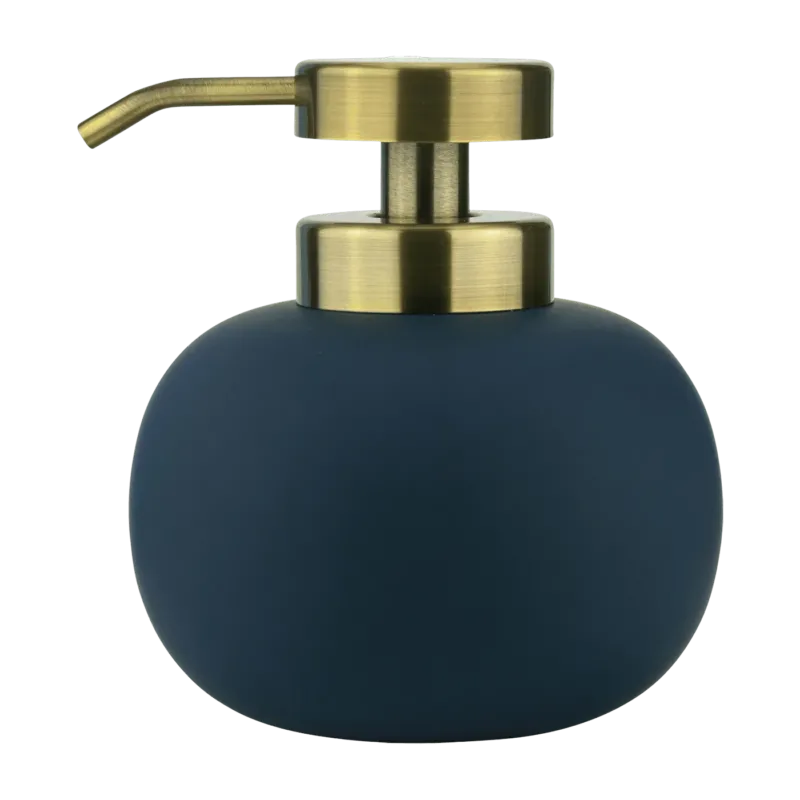 Distributeur de savon en céramique bleu nuit H13 cm Lotus - Mette Ditmer - The Cool Republic