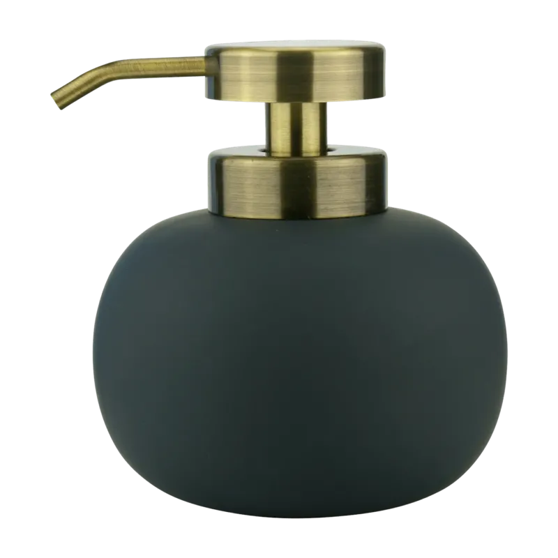 Distributeur de savon en céramique gris anthracite H13 cm Lotus - Mette Ditmer - The Cool Republic