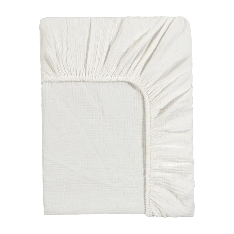 Drap housse en gaze de coton milk 140 x 200 cm - The Cool Republic - The Cool Republic