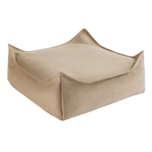 Pouf d'extérieur pour enfant carré en repylène recyclé beige 60cm - Wigiwama