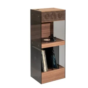 Enceinte hifi et platine vinyle en noyer 44x34x105cm Pr alta - La boite concept - The Cool Republic