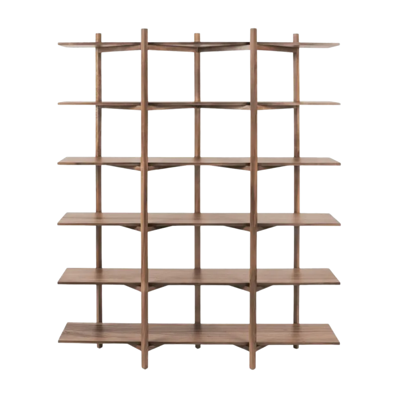 Etagère à 6 rayonnages en noyer Zig Zag - Hem - The Cool Republic