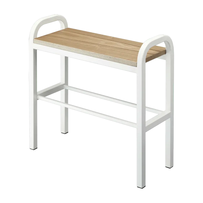 Etagère à chaussures en bois contreplaqué et acier blanc Tower - Yamazaki - The Cool Republic