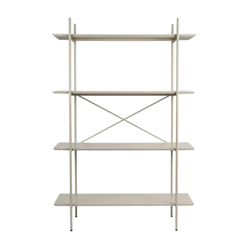 Etagère en métal et bois beige 40x120x180cm Solis - The Cool Republic - The Cool Republic
