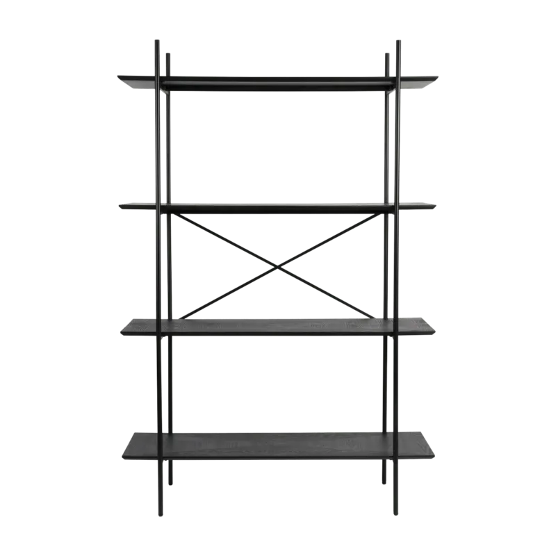Etagère en métal et bois noir 40x120x180cm Solis - The Cool Republic - The Cool Republic