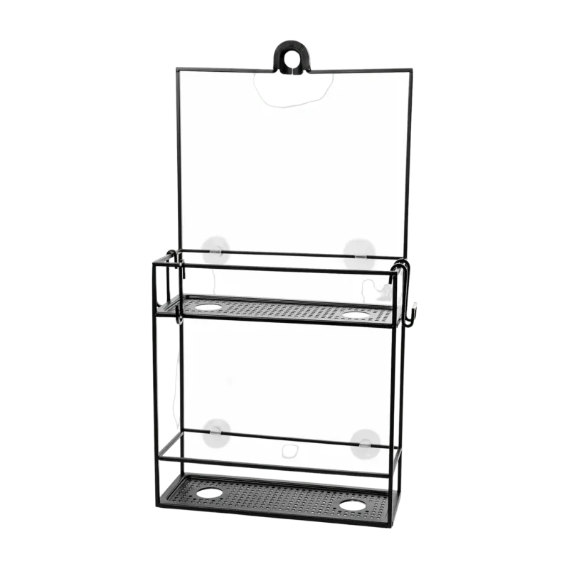 Etagère murale de douche en acier noir Cubiko Caddy - Umbra - The Cool Republic