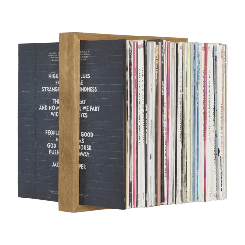 Etagère murale porte-vinyles en chêne 32 x 35 cm b-plate - Das kleine b - The Cool Republic