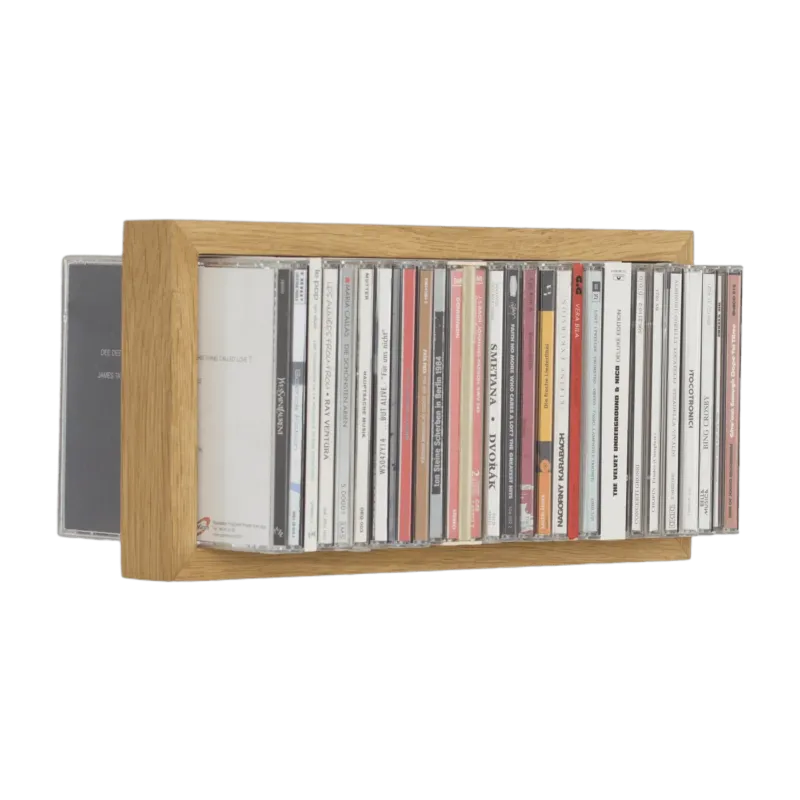 Etagère murale range CD en bois de chêne naturel B-cd 1 - Das kleine b - The Cool Republic