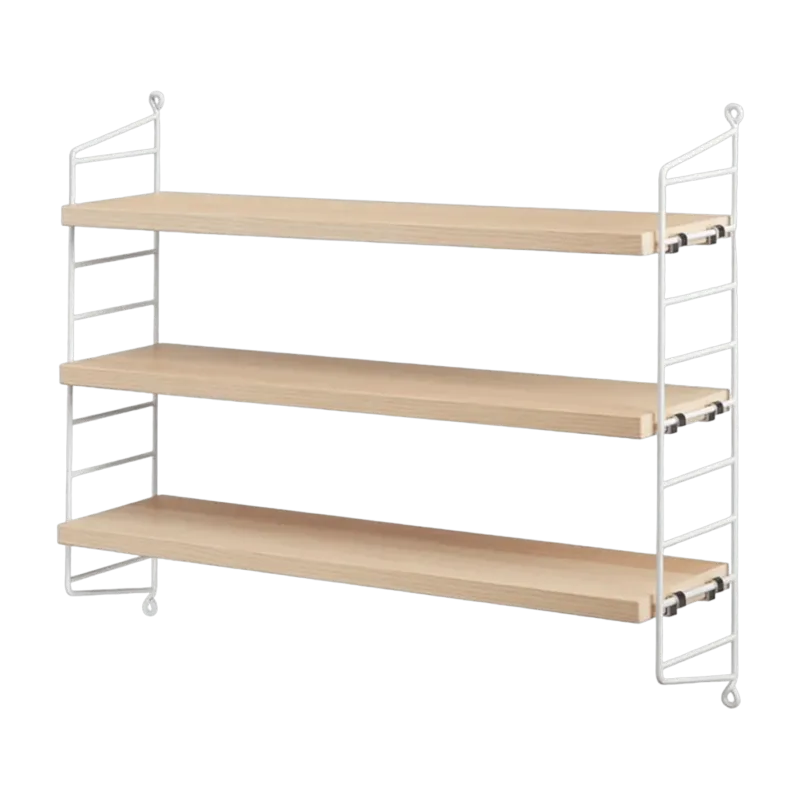 Etagères en frêne avec montants blancs String Pocket - String furniture - The Cool Republic