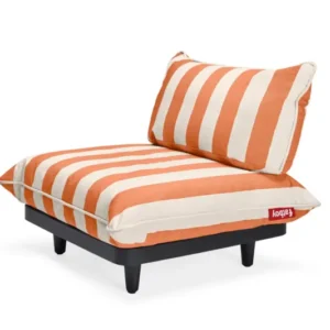 Module central de canapé d’extérieur rayé orange Paletti - Fatboy