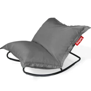 Fauteuil à bascule extérieur en métal noir avec coussin gris Rock 'n Roll Combi - Fatboy