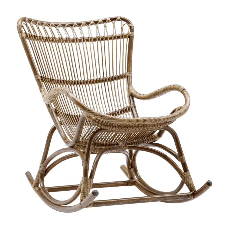 Fauteuil à bascule en rotin foncé Monet - Sika Design - The Cool Republic