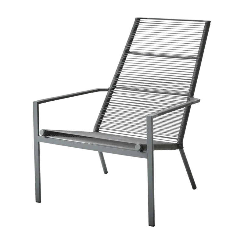 Fauteuil à haut dossier gris Edge - Cane-Line - The Cool Republic