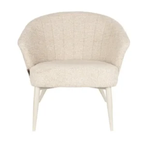 Fauteuil avec accoudoirs en tissu et métal beige Georgia - Dutchbone - The Cool Republic
