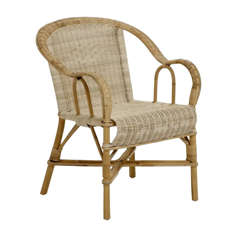 Fauteuil bas dossier en rotin naturel Grand-père - KOK - The Cool Republic