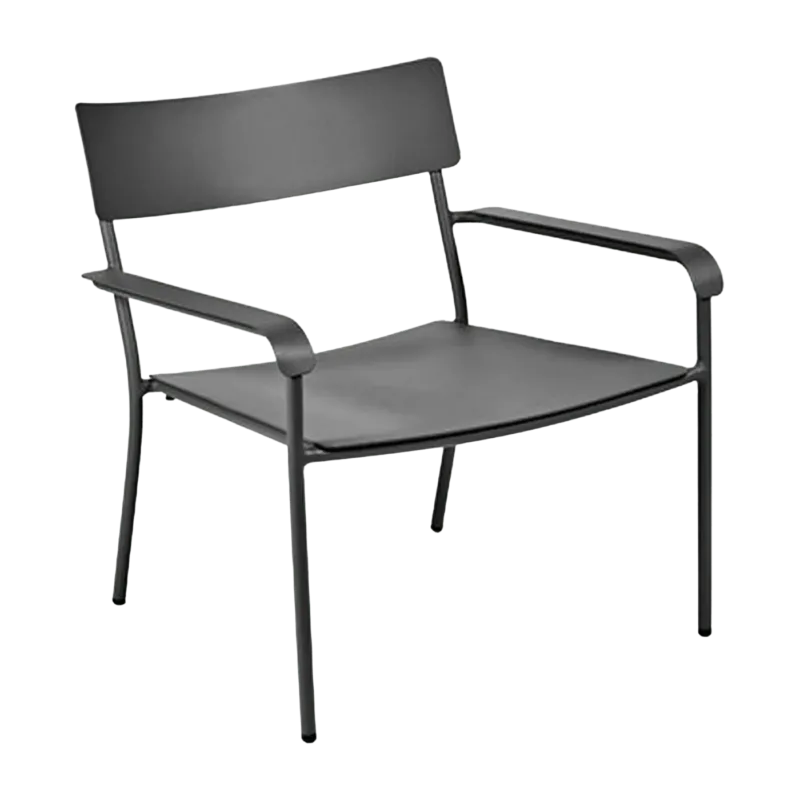 Fauteuil bas en aluminium avec accoudoirs noir August - Serax - The Cool Republic