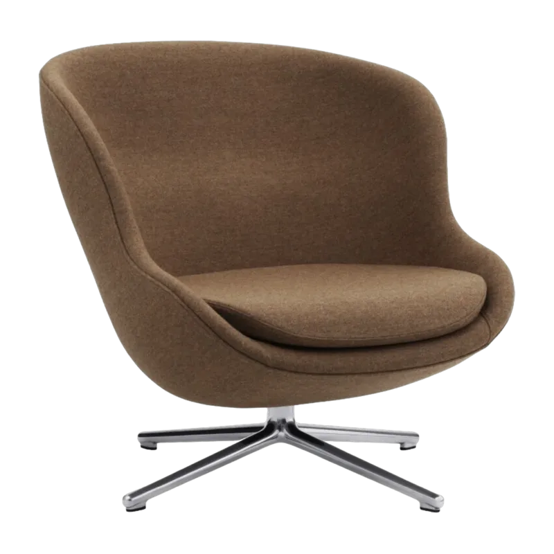 Fauteuil bas en aluminium et tissu marron Hyg - Normann Copenhagen - The Cool Republic