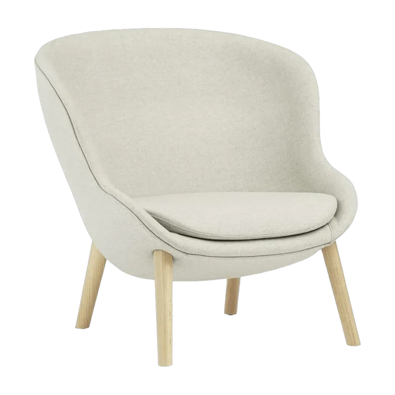 Fauteuil bas en chêne et tissu beige Hyg - Normann Copenhagen - The Cool Republic