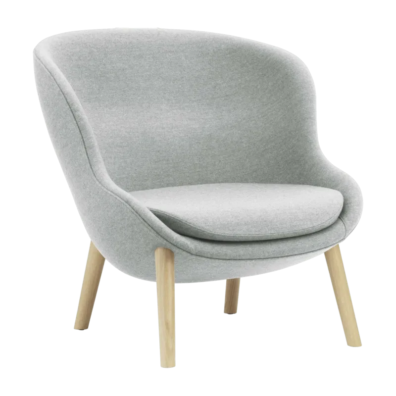 Fauteuil bas en chêne et tissu gris Hyg - Normann Copenhagen - The Cool Republic