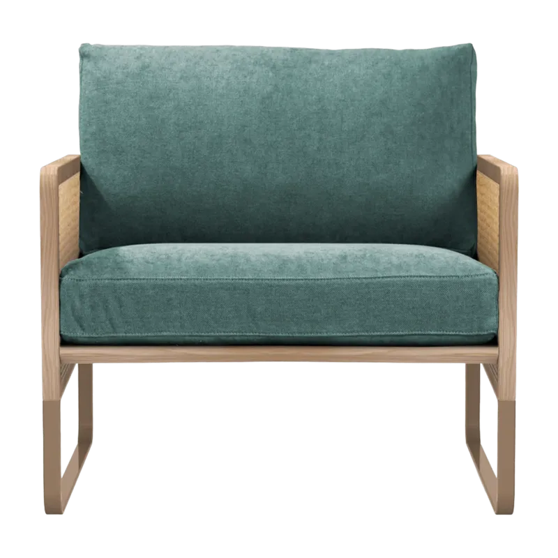 Fauteuil bleu en chêne Cannage - RED Edition - The Cool Republic