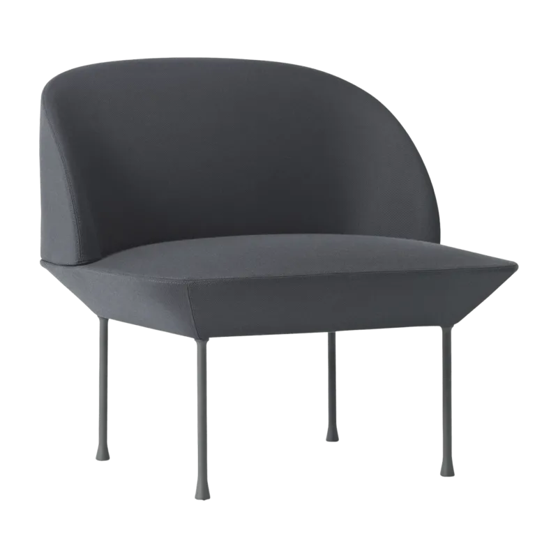 Fauteuil bleu foncé pieds gris foncé Oslo - Muuto - The Cool Republic