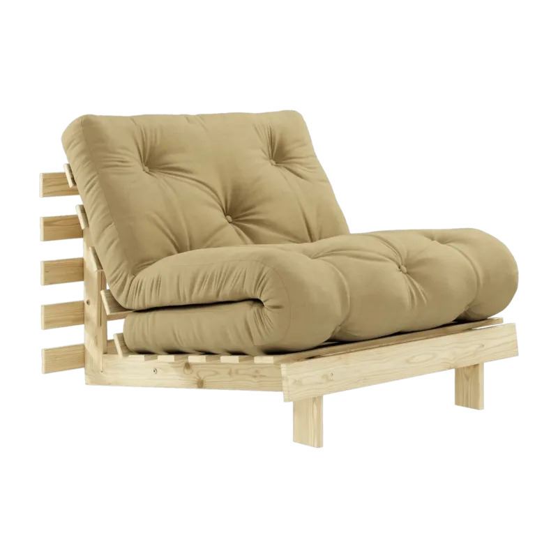 Fauteuil convertible beige blé Roots 90 - Karup Design - The Cool Republic
