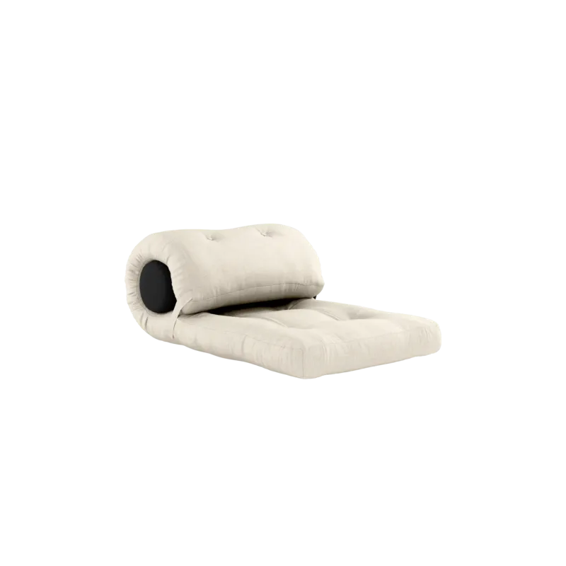 Fauteuil convertible en lin avec coussin gris foncé 70x120x40cm Wrap - Karup Design - The Cool Republic