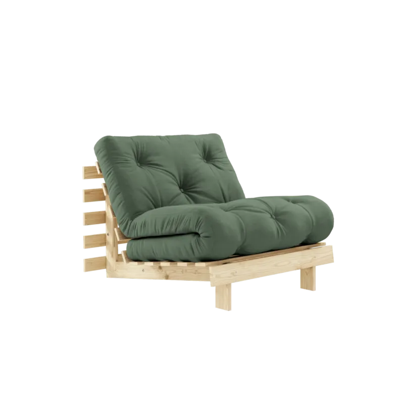 Fauteuil convertible vert olive 90 Roots - Karup Design - The Cool Republic